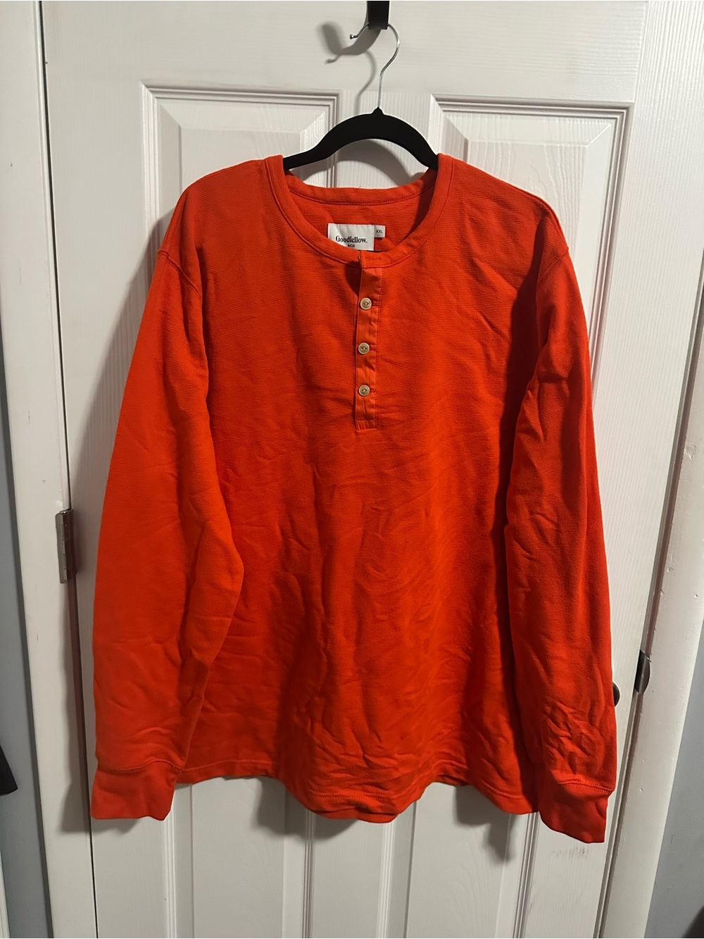 Goodfellow & Co Orange Long-Sleeve Henley Shirt XXL